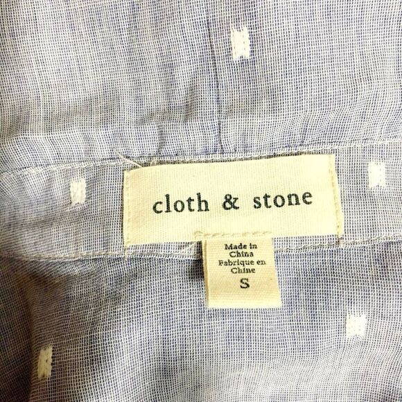 Cloth & Stone "Dot" Tie Front Shirt Top Size Small - Picture 6 of 7